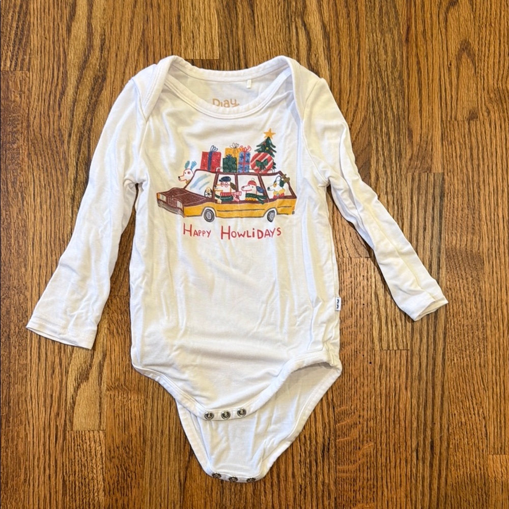 Little Sleepies Happy Howlidays 6-12 months onesie